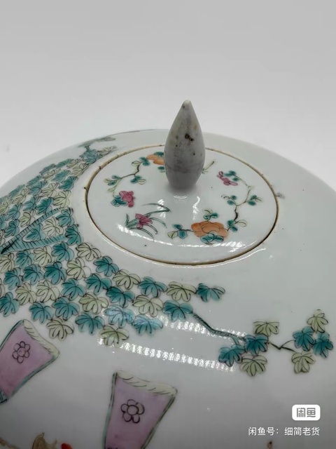 古玩陶瓷粉彩人物故事蓋罐真品鑒賞圖