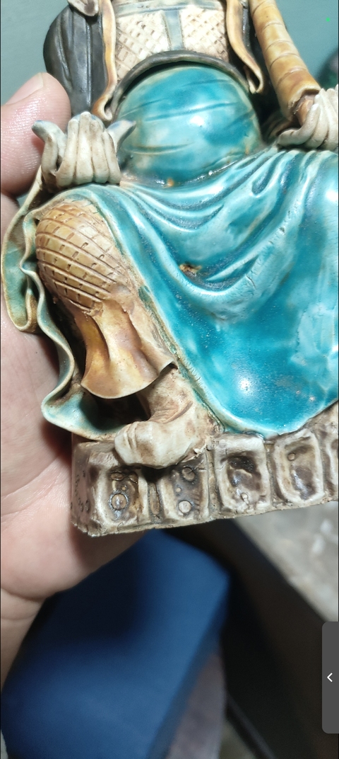 古玩陶瓷素三彩人物瓷像真品鑒賞圖