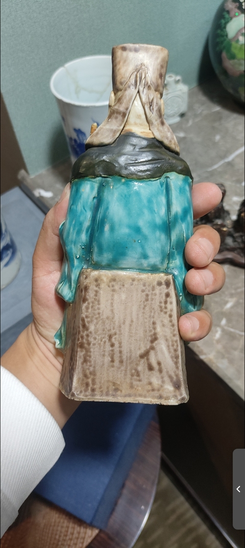 古玩陶瓷素三彩人物瓷像真品鑒賞圖