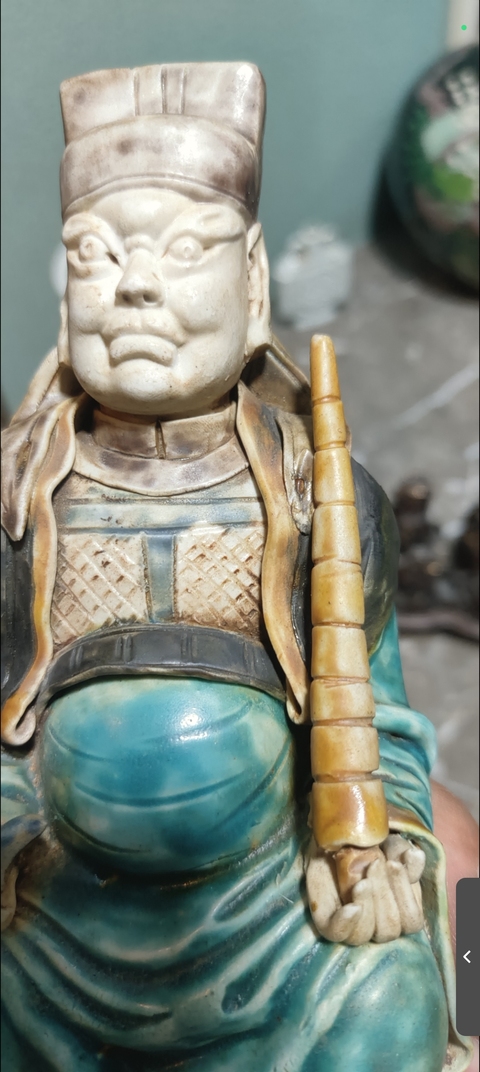 古玩陶瓷素三彩人物瓷像真品鑒賞圖