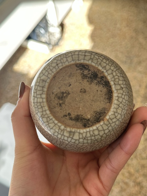 古玩陶瓷哥釉小缸真品鑒賞圖