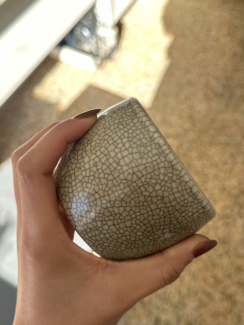 古玩陶瓷哥釉小缸真品鑒賞圖