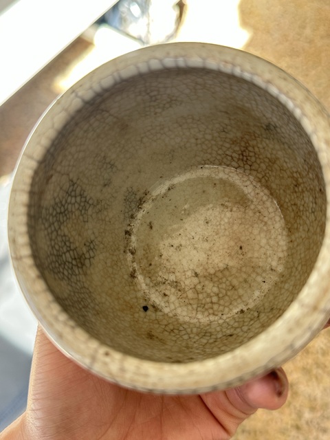 古玩陶瓷哥釉小缸真品鑒賞圖