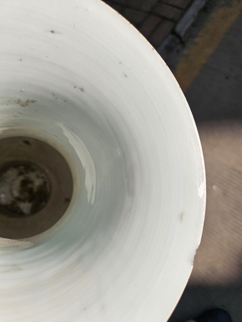 古玩陶瓷粉彩山水紋花觚真品鑒賞圖