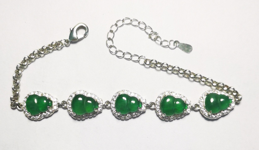 古玩玉器翡翠手鏈真品鑒賞圖