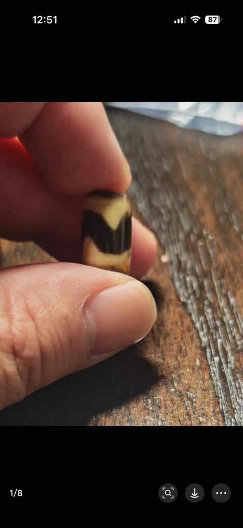 古玩玉器料器天珠真品鑒賞圖