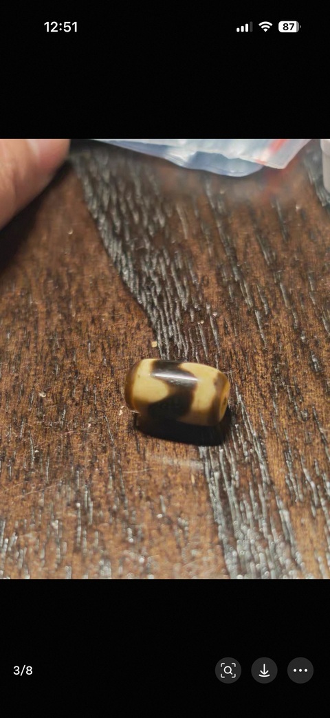 古玩玉器料器天珠真品鑒賞圖