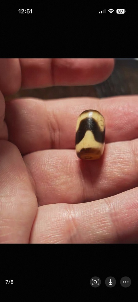 古玩玉器料器天珠真品鑒賞圖