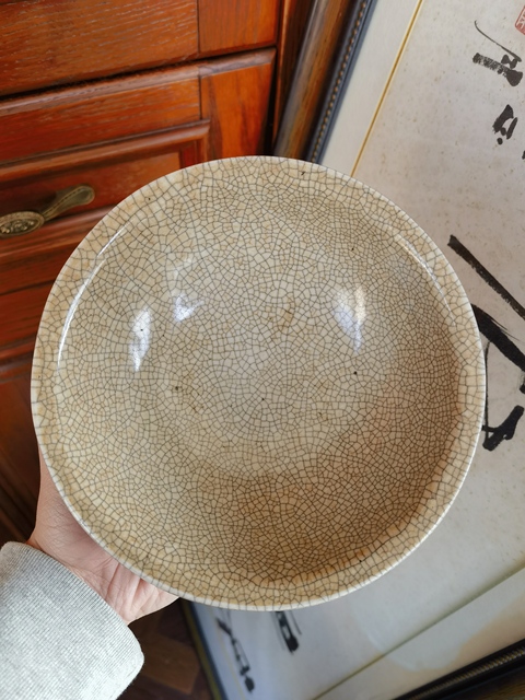 古玩陶瓷哥釉斗笠碗真品鑒賞圖