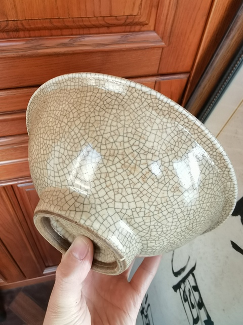古玩陶瓷哥釉斗笠碗真品鑒賞圖