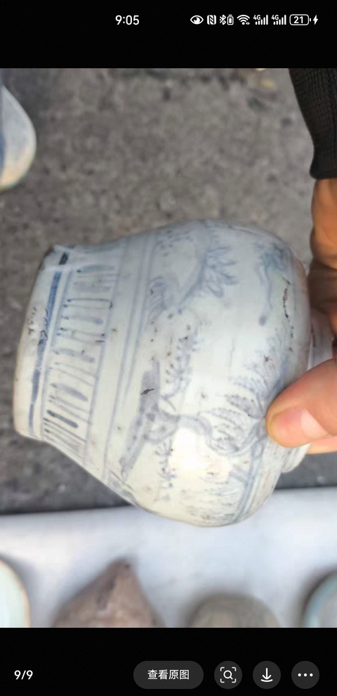 古玩陶瓷青花山水人物罐真品鑒賞圖