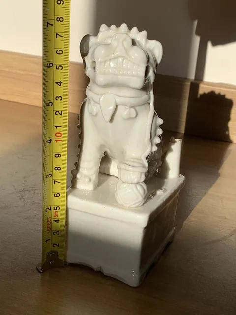 古玩陶瓷德化白瓷獅子香插真品鑒賞圖