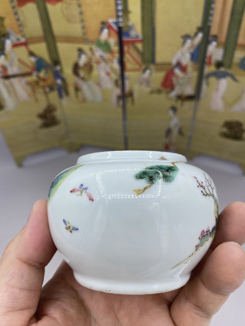 古玩陶瓷清道光 粉彩人物故事水盂拍賣，當前價格3999元