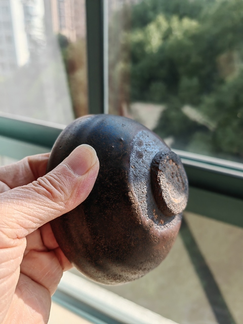 古玩陶瓷建窯芝麻釉束口盞真品鑒賞圖