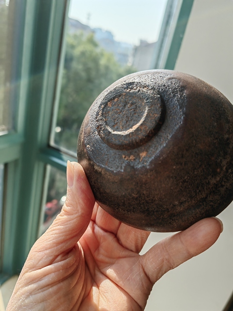 古玩陶瓷建窯芝麻釉束口盞真品鑒賞圖