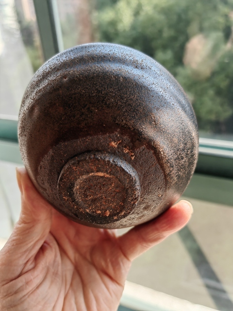 古玩陶瓷建窯芝麻釉束口盞真品鑒賞圖