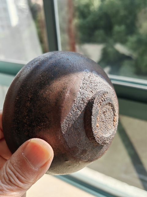 古玩陶瓷建窯芝麻釉束口盞真品鑒賞圖