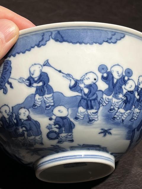 古玩陶瓷青花嬰戲圖宮碗真品鑒賞圖