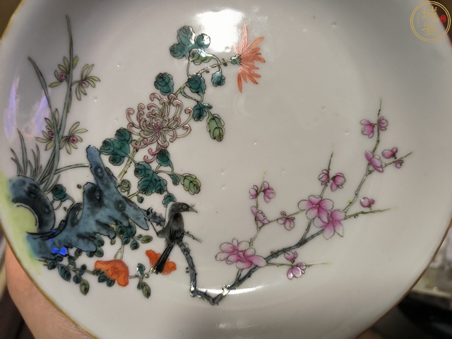 古玩陶瓷新仿民國細路粉彩盤真品鑒賞圖