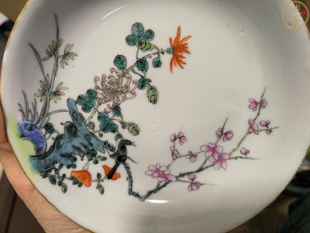 古玩陶瓷新仿民國細路粉彩盤真品鑒賞圖