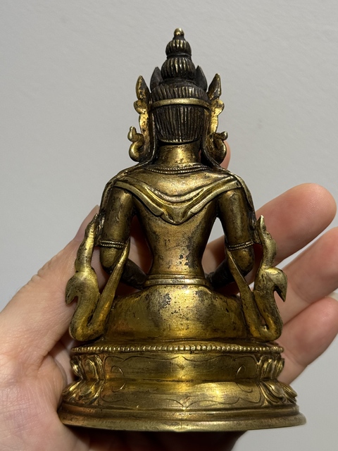 古玩銅器無量壽佛真品鑒賞圖