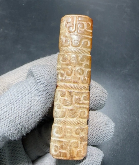 古玩玉器仿古做舊玉勒子真品鑒賞圖