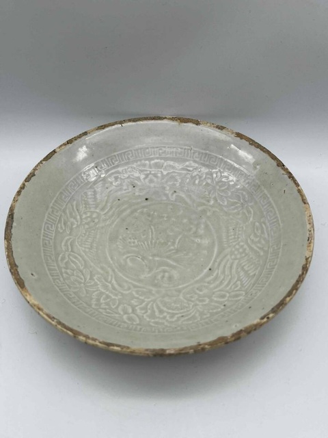 古玩陶瓷南定印花盤真品鑒賞圖