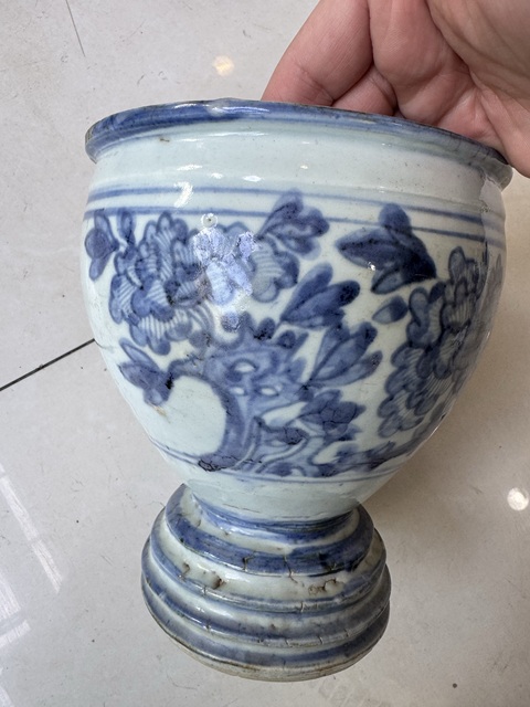 古玩陶瓷明末清初青花真品鑒賞圖
