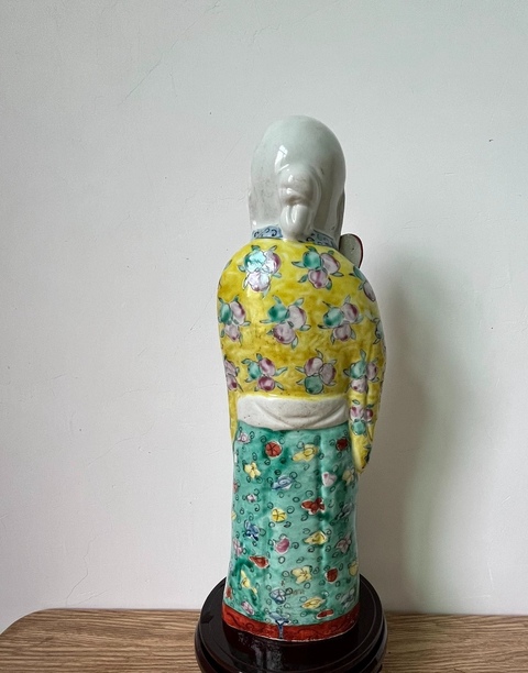 古玩陶瓷民國 粉彩壽星真品鑒賞圖