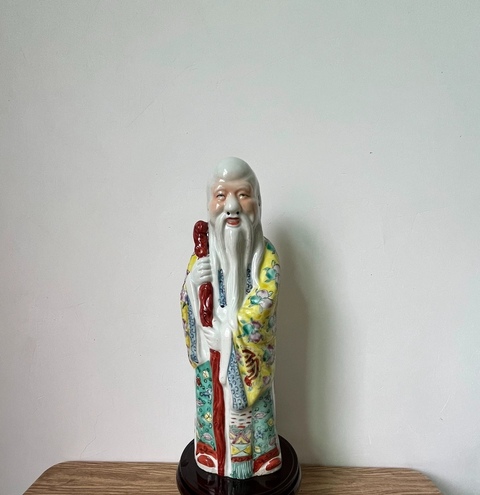 古玩陶瓷民國 粉彩壽星真品鑒賞圖