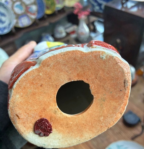 古玩陶瓷民國 粉彩壽星擺件真品鑒賞圖