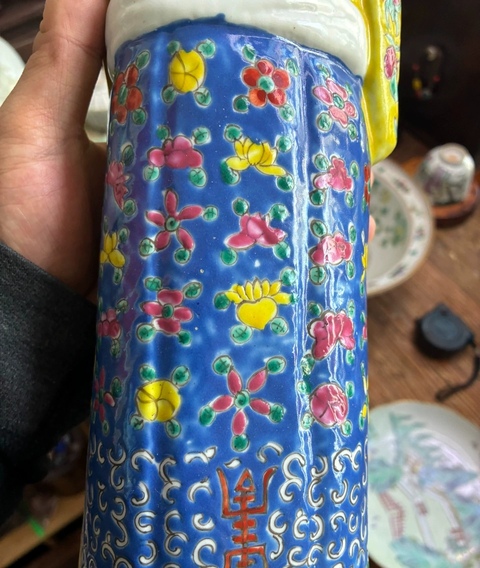 古玩陶瓷民國 粉彩壽星擺件真品鑒賞圖