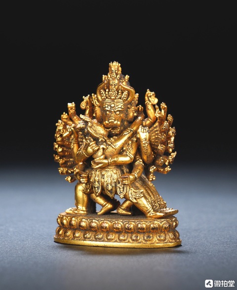 古玩銅器銅大威德金剛像真品鑒賞圖