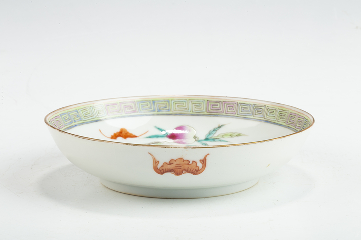 古玩陶瓷清光緒·粉彩九桃紋盤（官）真品鑒賞圖