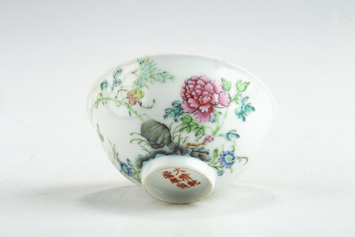 古玩陶瓷民國·粉彩癩瓜福祿紋茶圓真品鑒賞圖