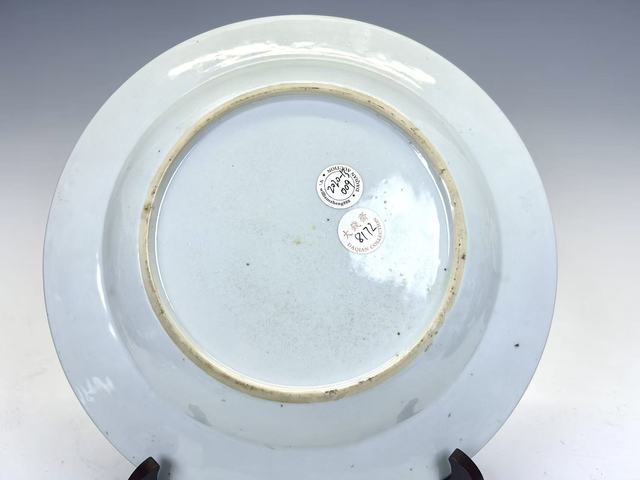 古玩陶瓷清康熙·青花礬紅描金花卉盤真品鑒賞圖