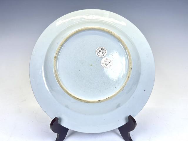 古玩陶瓷清康熙·青花礬紅描金花卉盤真品鑒賞圖