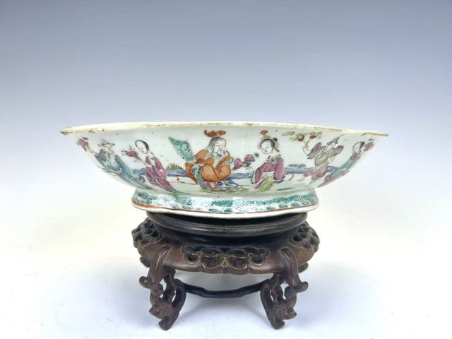 古玩陶瓷晚清·粉彩十二花神貢盤真品鑒賞圖