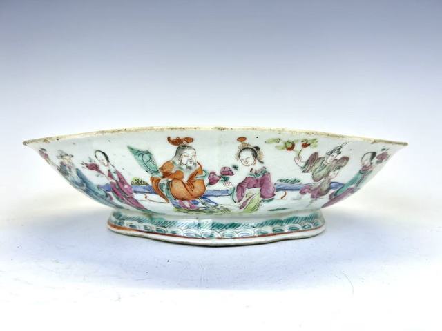 古玩陶瓷晚清·粉彩十二花神貢盤真品鑒賞圖