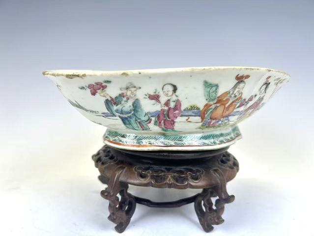 古玩陶瓷晚清·粉彩十二花神貢盤真品鑒賞圖