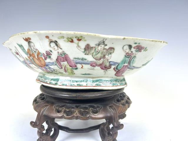 古玩陶瓷晚清·粉彩十二花神貢盤真品鑒賞圖