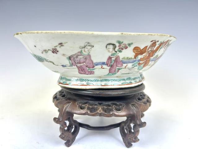 古玩陶瓷晚清·粉彩十二花神貢盤真品鑒賞圖