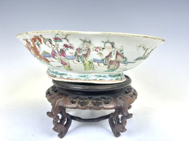 古玩陶瓷晚清·粉彩十二花神貢盤真品鑒賞圖