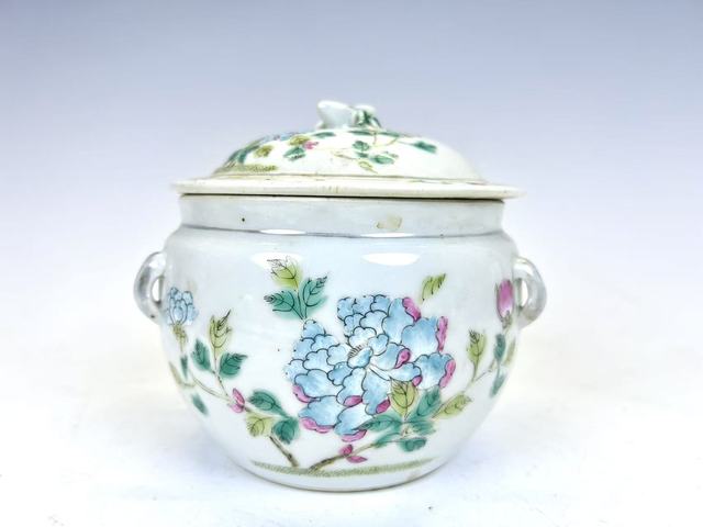 古玩陶瓷晚清·粉彩花卉茶葉罐真品鑒賞圖