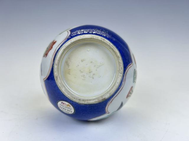 古玩陶瓷清康熙·青花灑藍釉博古開窗五彩葫蘆瓶真品鑒賞圖