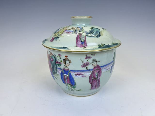 古玩陶瓷清中期·粉彩十二花神粥罐拍賣，當前價格3552元