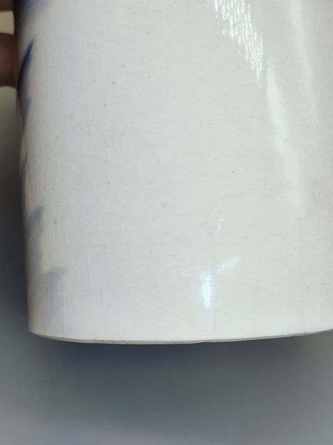 古玩陶瓷清末民國，青花山水人物筆筒拍賣，當前價格0元