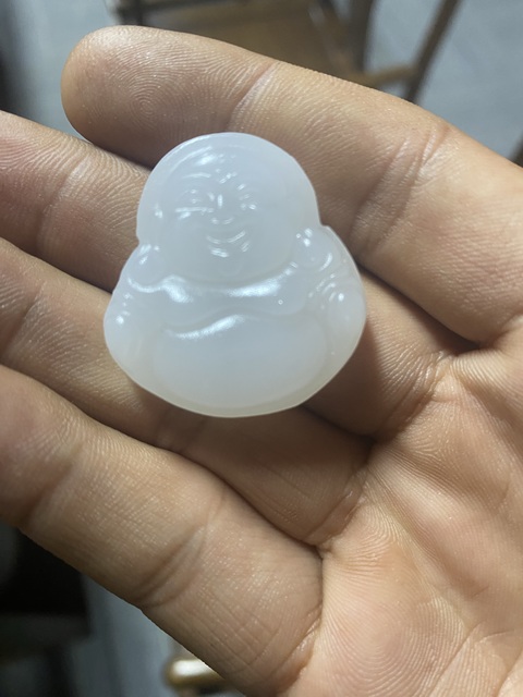 古玩玉器方解石玉佛公真品鑒賞圖