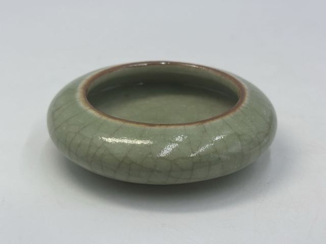 古玩陶瓷綠哥釉水洗真品鑒賞圖