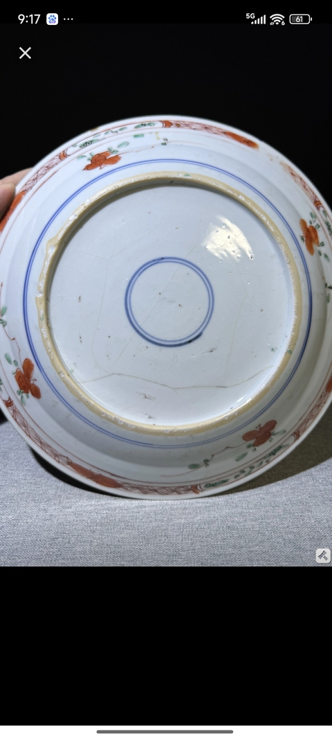 古玩陶瓷仕女紋五彩盤真品鑒賞圖